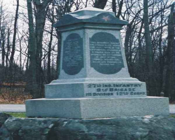27th Indiana at Gettysburg Monument